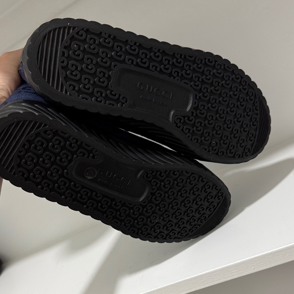 Gucci Men's Dark Blue High-Top Sneakers - Picture 4 of 5